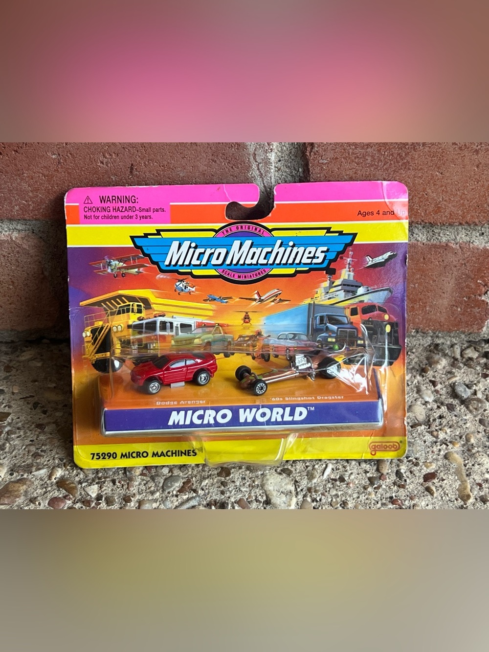 Micro Machines Micro World Dodge Avenger & '60s Slingshot Dragster Vehicles NEW